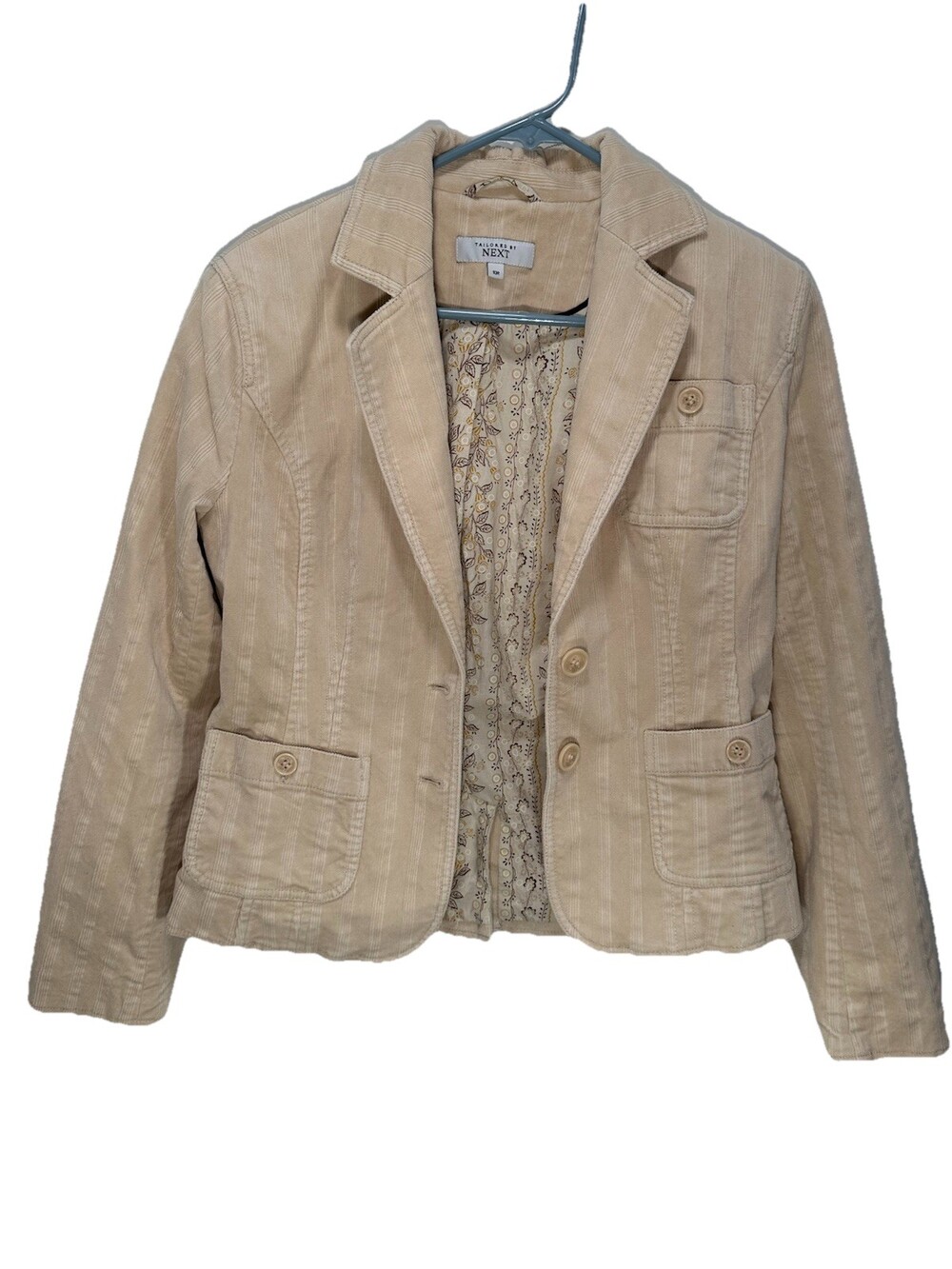 Next Tailored Beige Corduroy velvet Like  Blazer/Jacket Size 10R